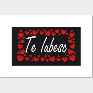 Te Iubesc I Love You Romanian Dragoste Cute Red Hearts Posters and Art